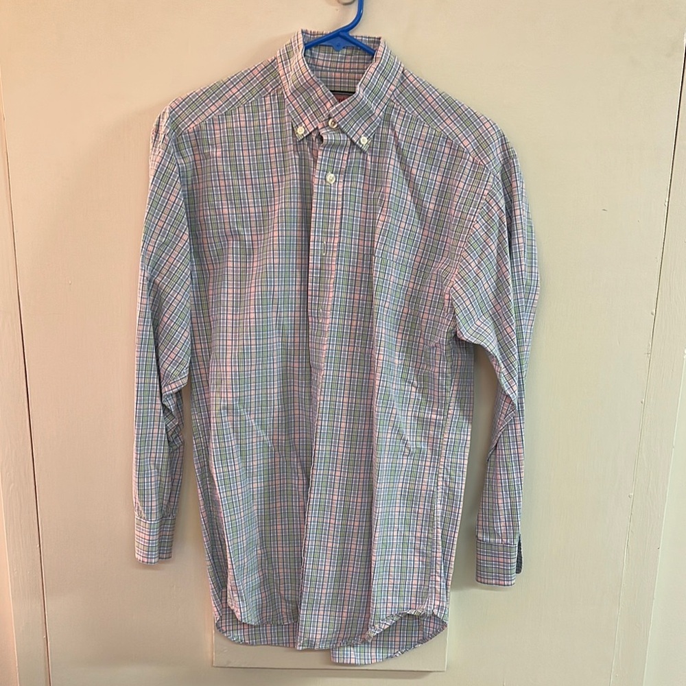 Vineyard Vines Blue and Green Casual Button Down Shirt